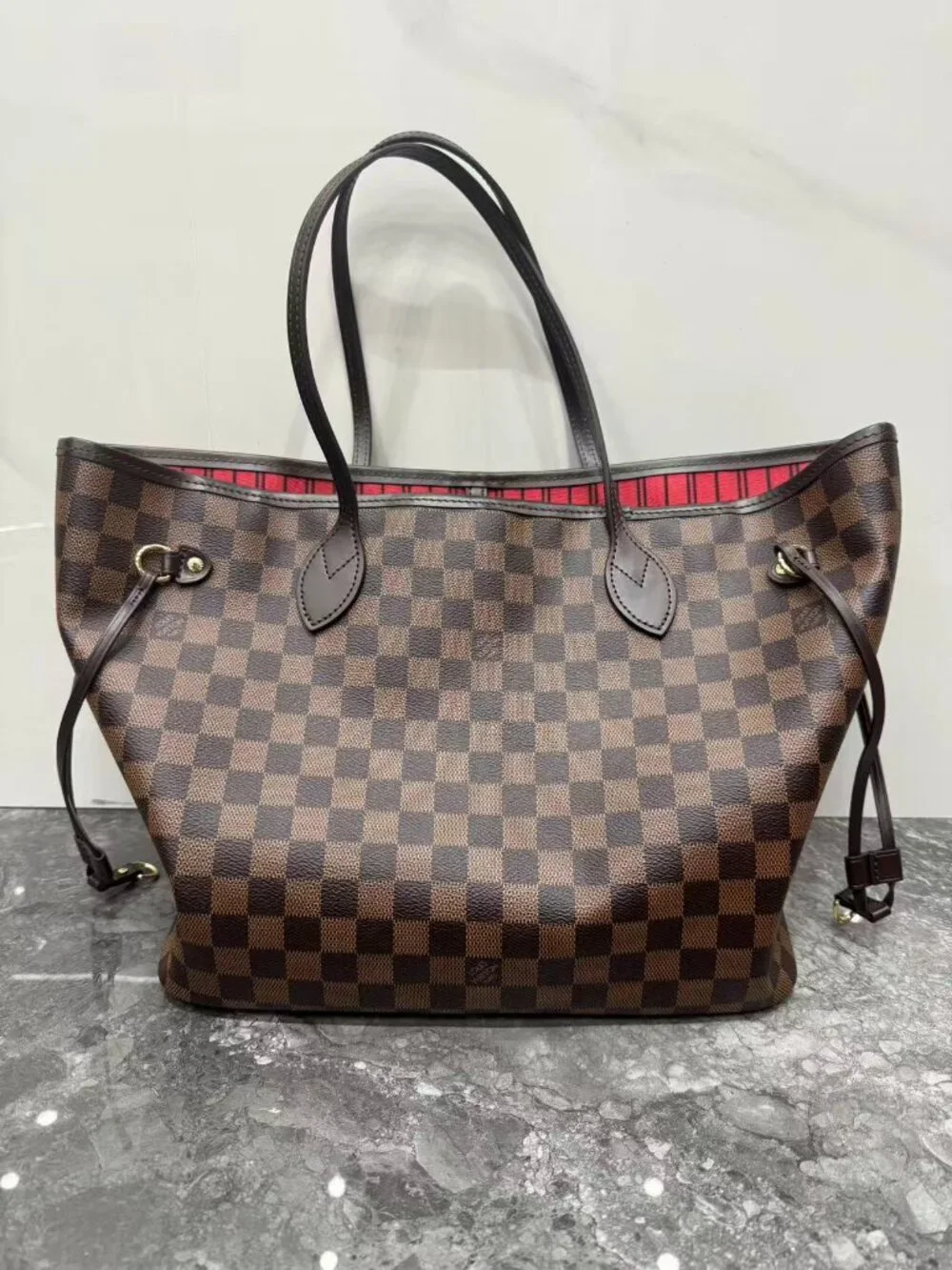 LV Neverfull MM Damier Ebene Tote | Includes Pouch